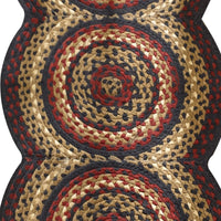 Thumbnail for Red Folk Art Braided Rug Runner - 30