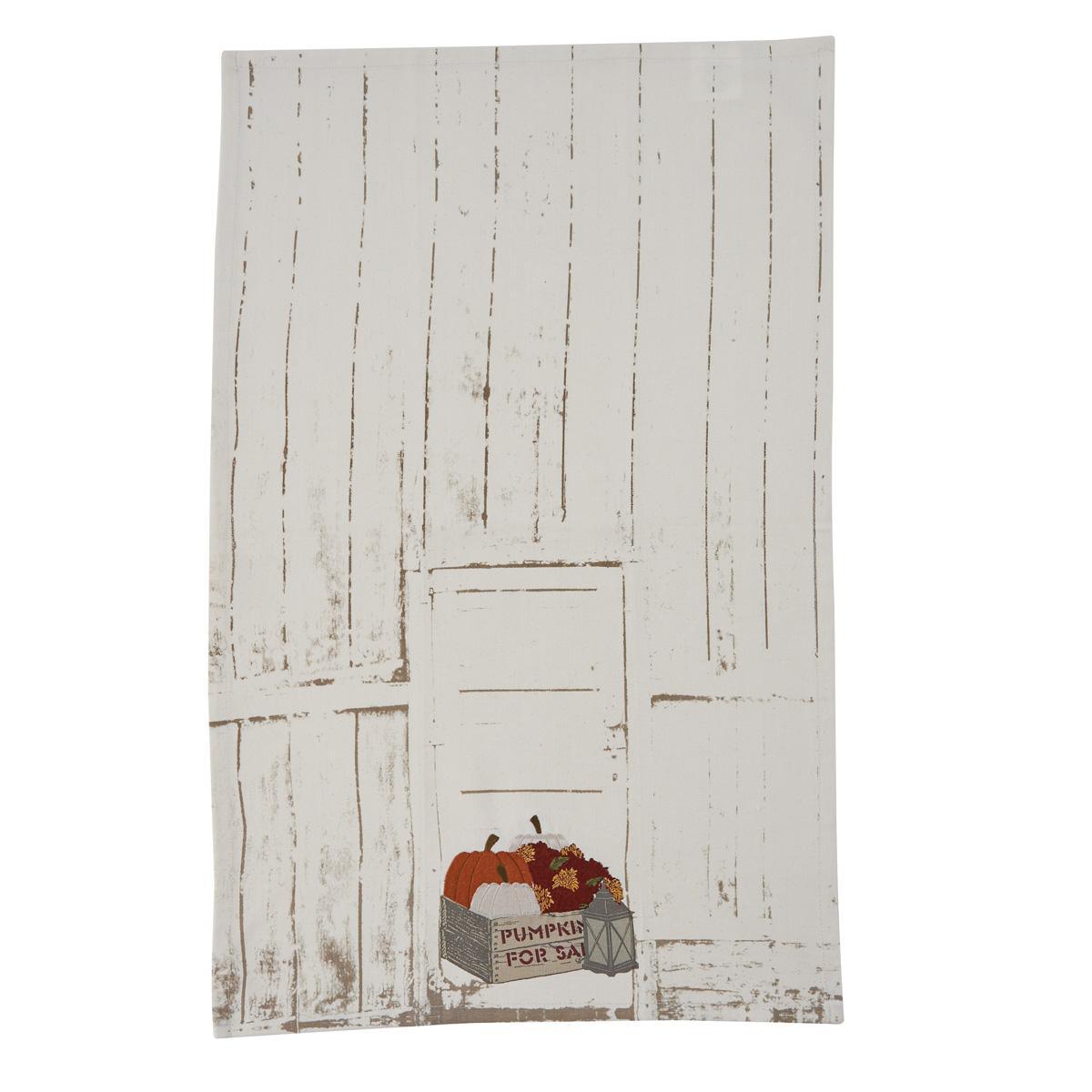 Crate And Pumpkins Embroidered Dishtowel - Set of 2 Park Designs - The Fox Decor