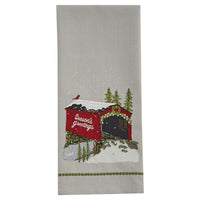 Seasons Greetings Bridge Dishtowel - The Fox Decor