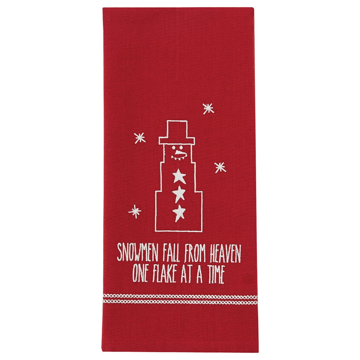 Snowmen Fall From Heaven Embroidered Dishtowel - The Fox Decor