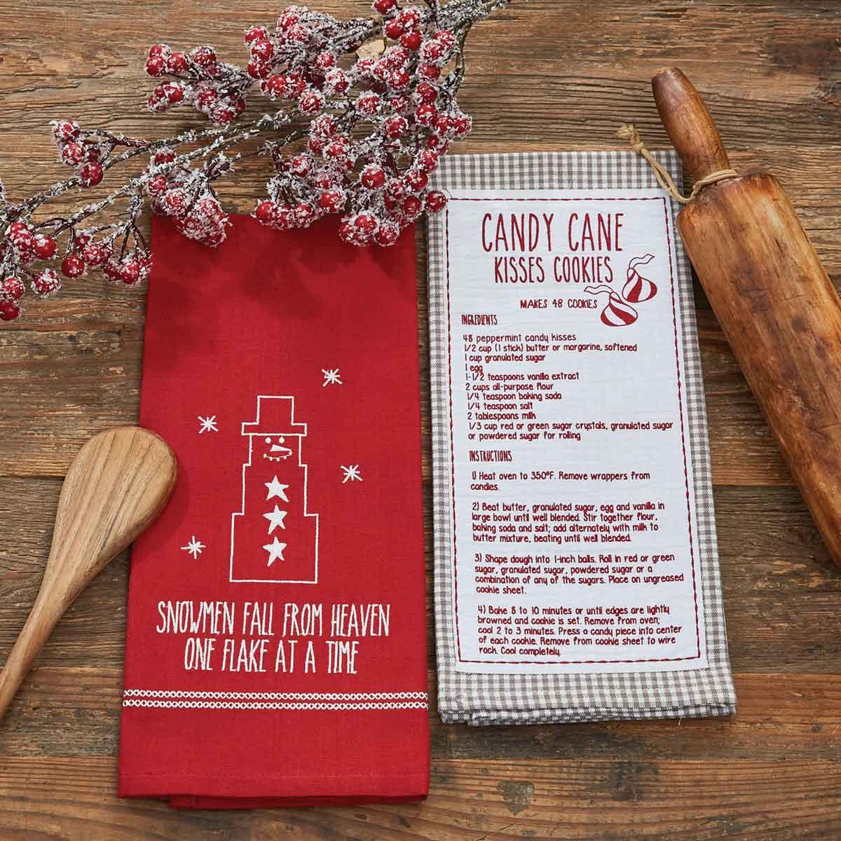 Snowmen Fall From Heaven Embroidered Dishtowel - The Fox Decor