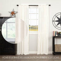 Thumbnail for Tobacco Cloth Antique White Panel Curtain Fringed Set of 2 84x40 VHC Brands - The Fox Decor