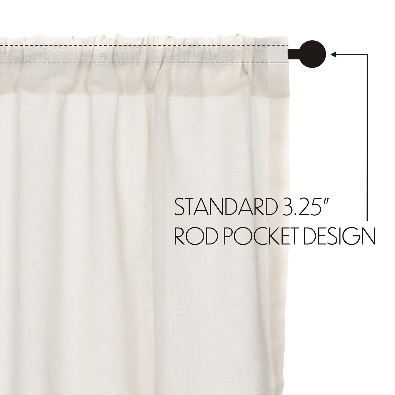 Tobacco Cloth Antique White Panel Curtain Fringed Set of 2 84x40 VHC Brands - The Fox Decor