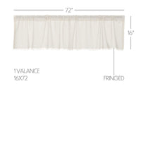 Tobacco Cloth Antique White Valance Curtain Fringed 16x72 VHC Brands - The Fox Decor