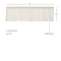 Thumbnail for Tobacco Cloth Antique White Valance Curtain Fringed 16x72 VHC Brands