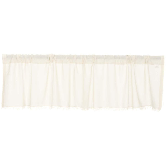 Tobacco Cloth Antique White Valance Curtain Fringed 16x72 VHC Brands - The Fox Decor