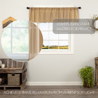 Tobacco Cloth Khaki Valance Curtain Fringed 16x72