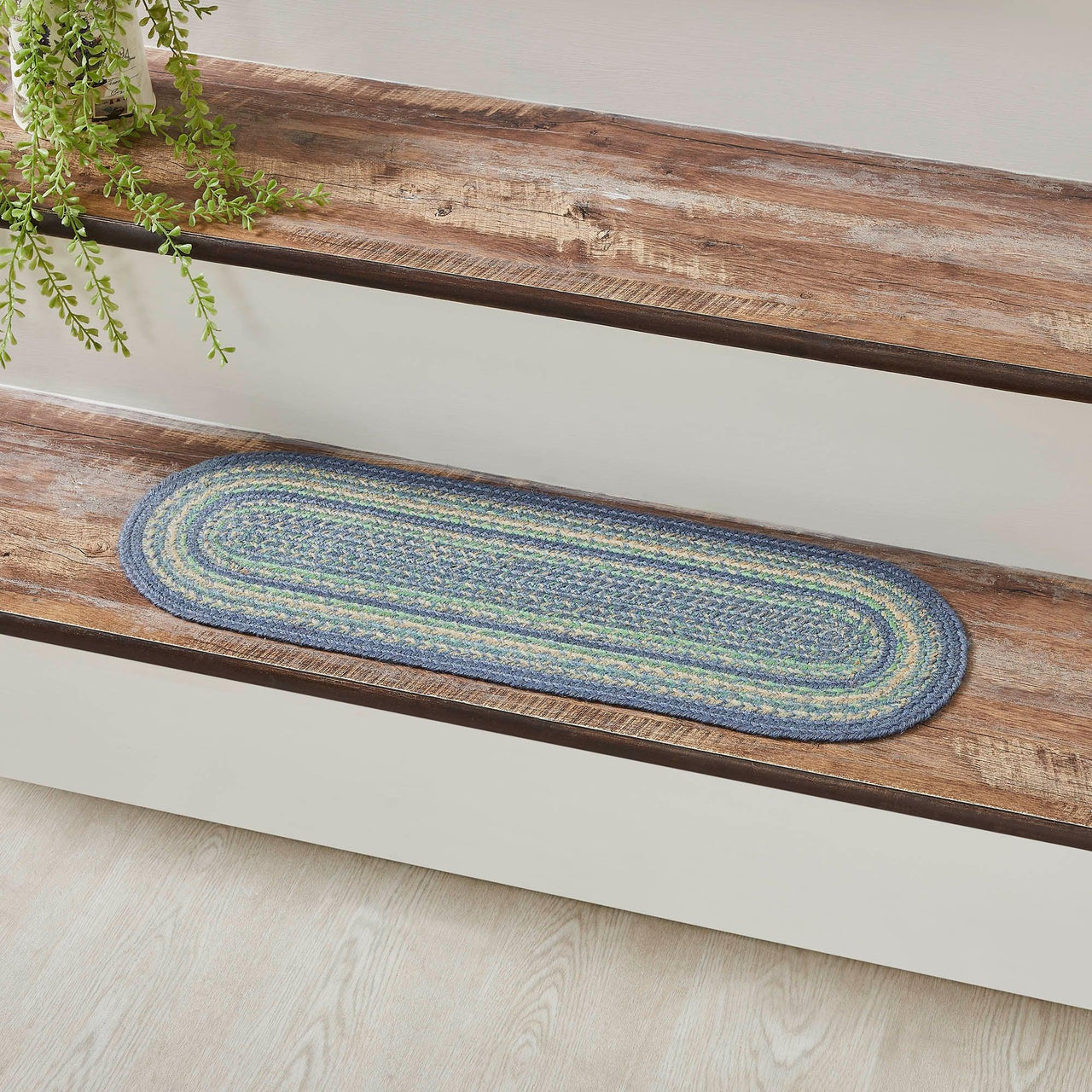 Jolie Jute Stair Tread Oval Latex 8.5x27 - The Fox Decor
