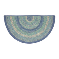 Thumbnail for Jolie Jute Half Circle Braided Rug w/ Pad 19.5