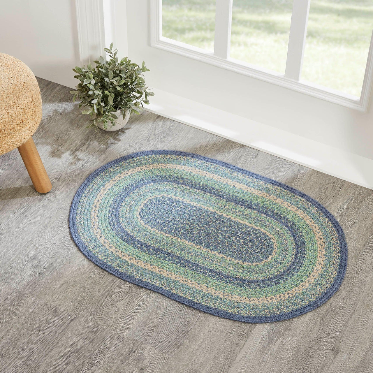 Jolie Braided Jute Oval Braided Rugs with Rug Pad - VHC Brands