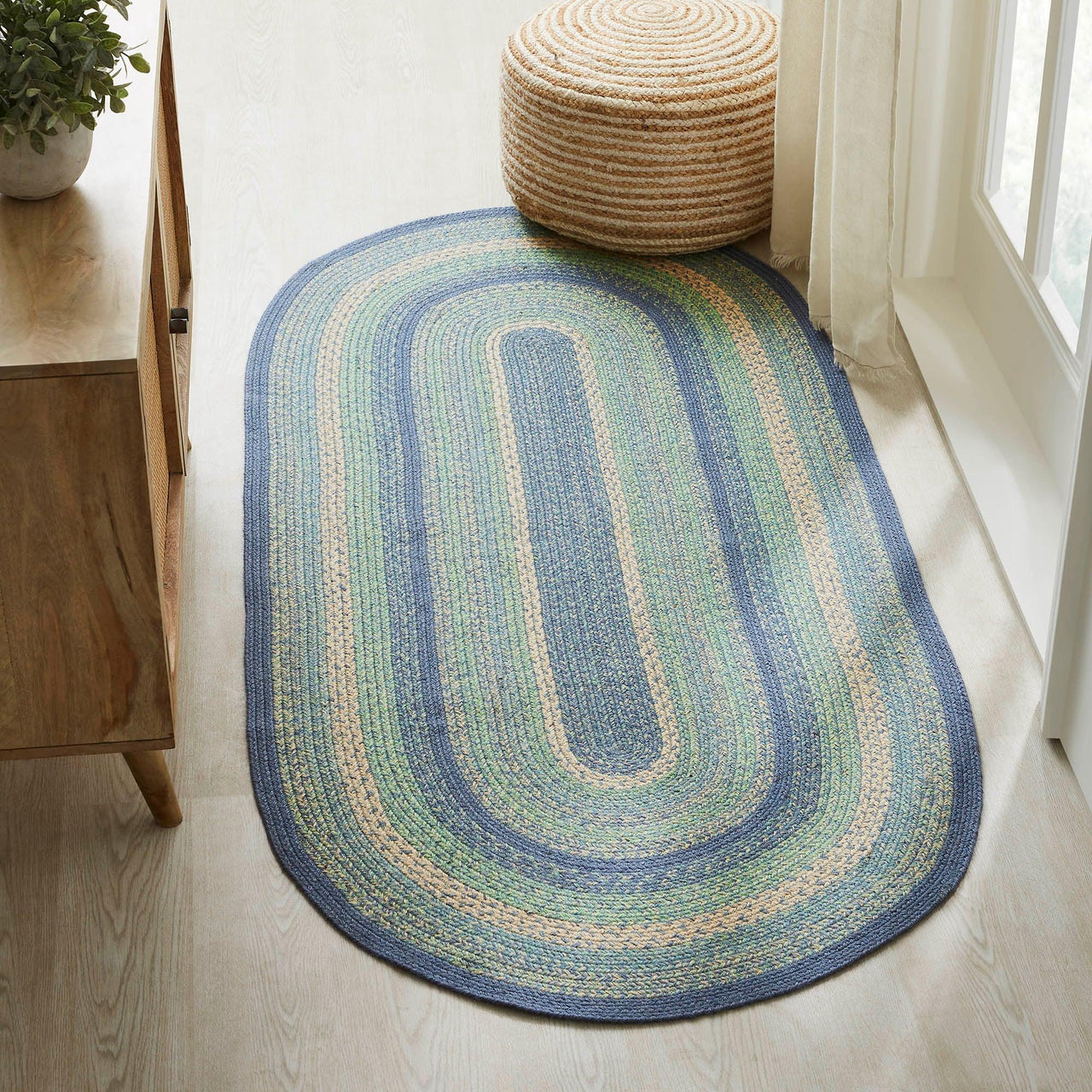 Jolie Braided Jute Oval Braided Rugs with Rug Pad - VHC Brands