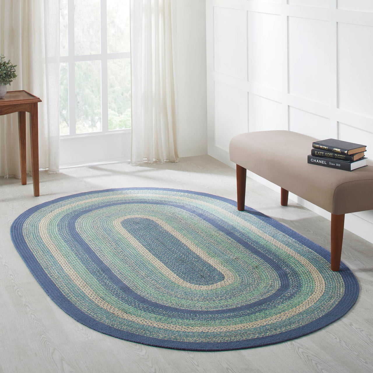 Jolie Braided Jute Oval Braided Rugs with Rug Pad - VHC Brands