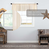 Thumbnail for Tobacco Cloth Natural Valance Curtain Fringed 16x72 - The Fox Decor