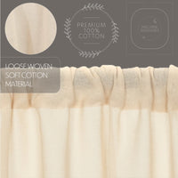 Thumbnail for Tobacco Cloth Natural Valance Curtain Fringed 16x72