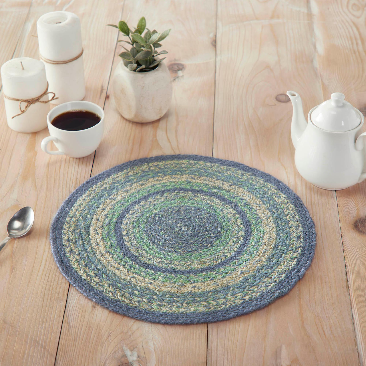 Jolie Jute Trivet 15 inch Diameter - VHC Brands - The Fox Decor