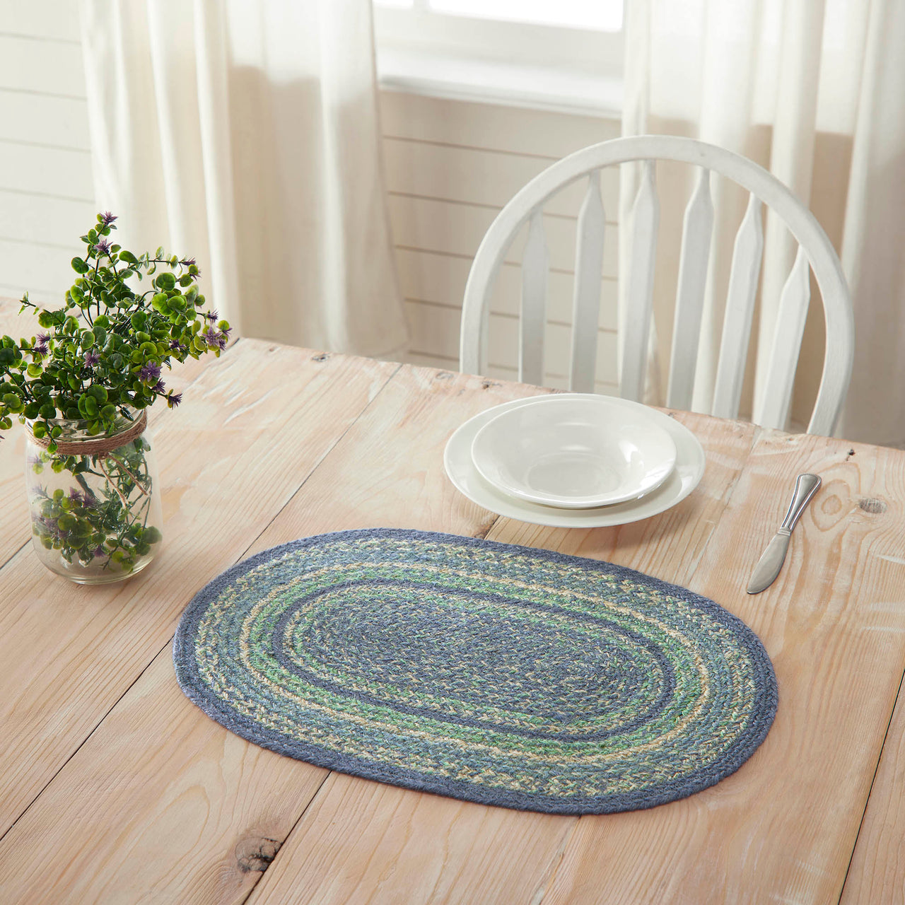 Jolie Jute Oval Placemat 13x19" - VHC Brands - The Fox Decor