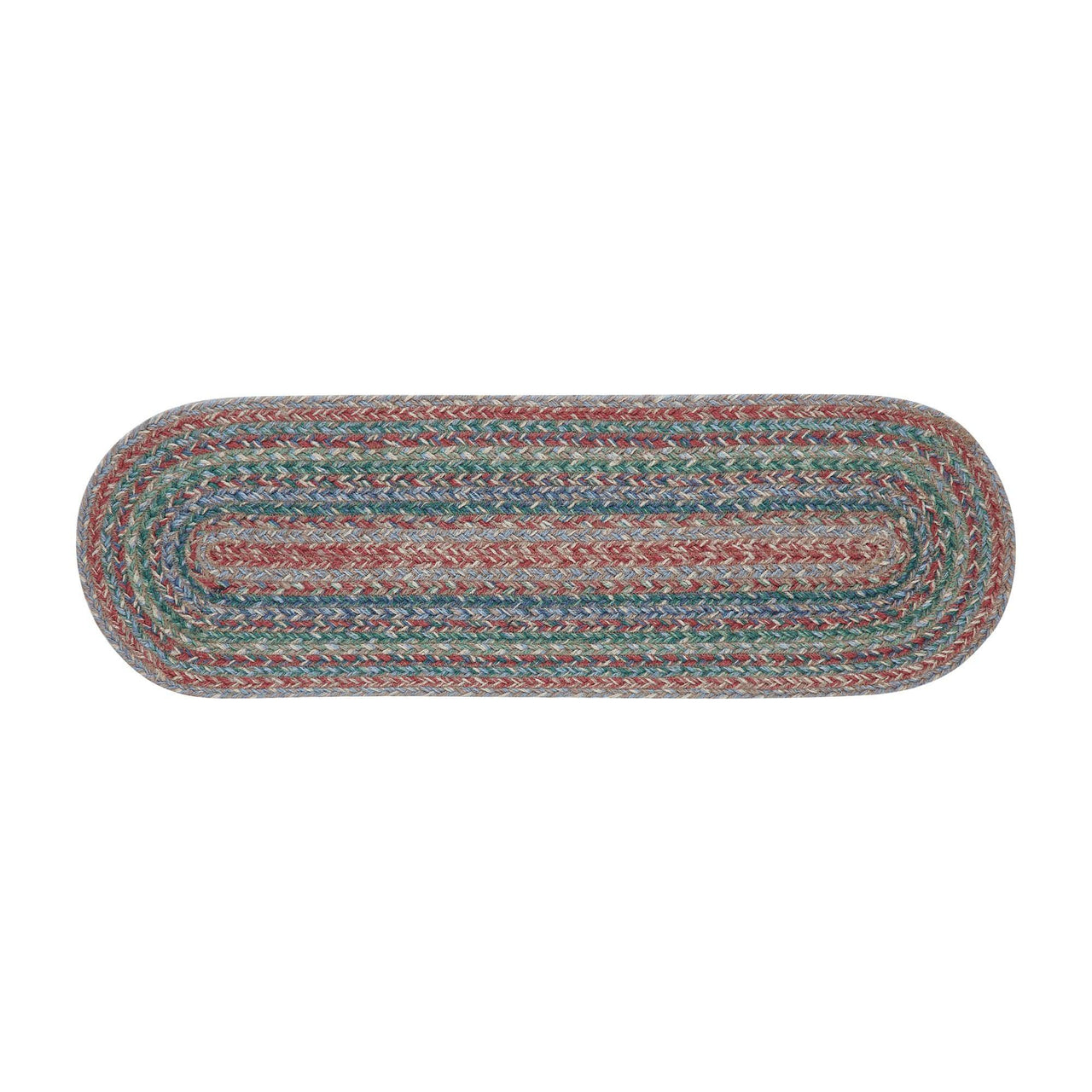 Multi Jute Stair Tread Oval Latex 8.5x27 - The Fox Decor