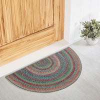 Multi Jute Braided Rug Half Circle w/ Pad 19.5