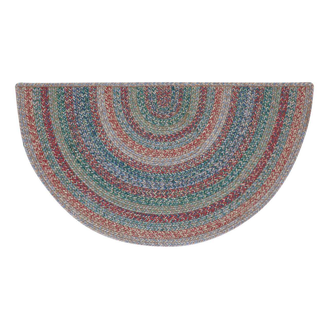 Multi Jute Braided Rug Half Circle w/ Pad 19.5"x36" VHC Brands - The Fox Decor