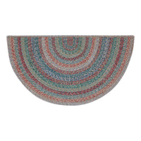 Multi Jute Braided Rug Half Circle w/ Pad 19.5