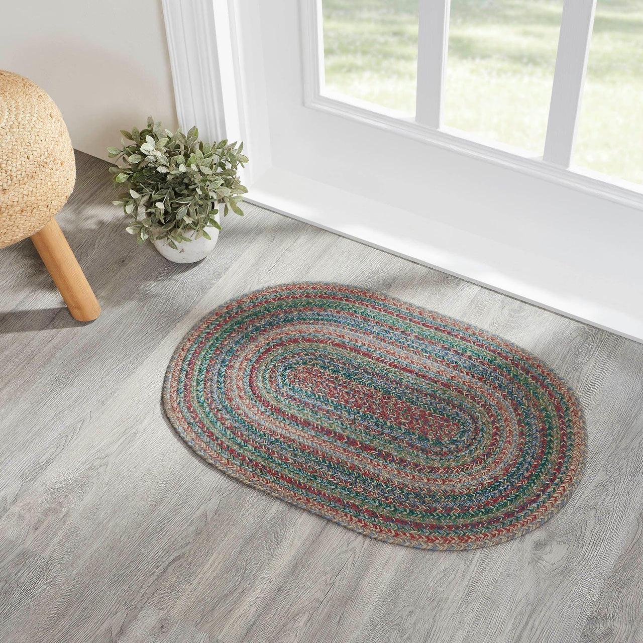 Multi Braided Jute Oval Braided Rugs with Rug Pad - VHC Brands