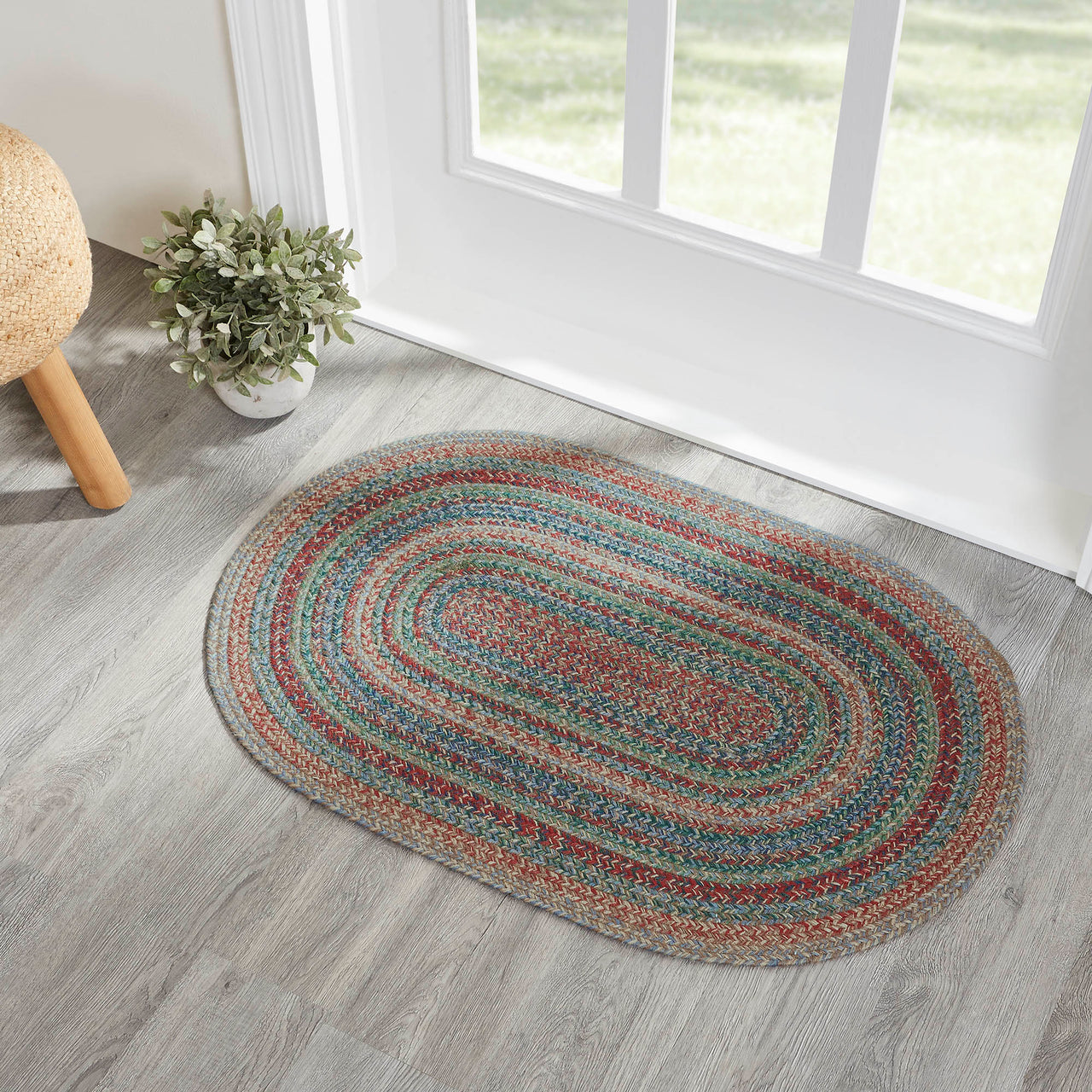 Multi Braided Jute Oval Braided Rugs with Rug Pad - VHC Brands