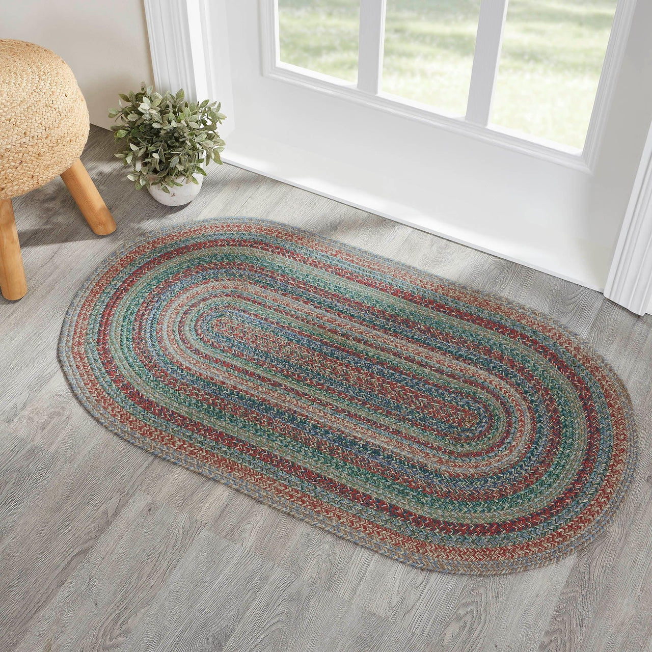 Multi Braided Jute Oval Braided Rugs with Rug Pad - VHC Brands