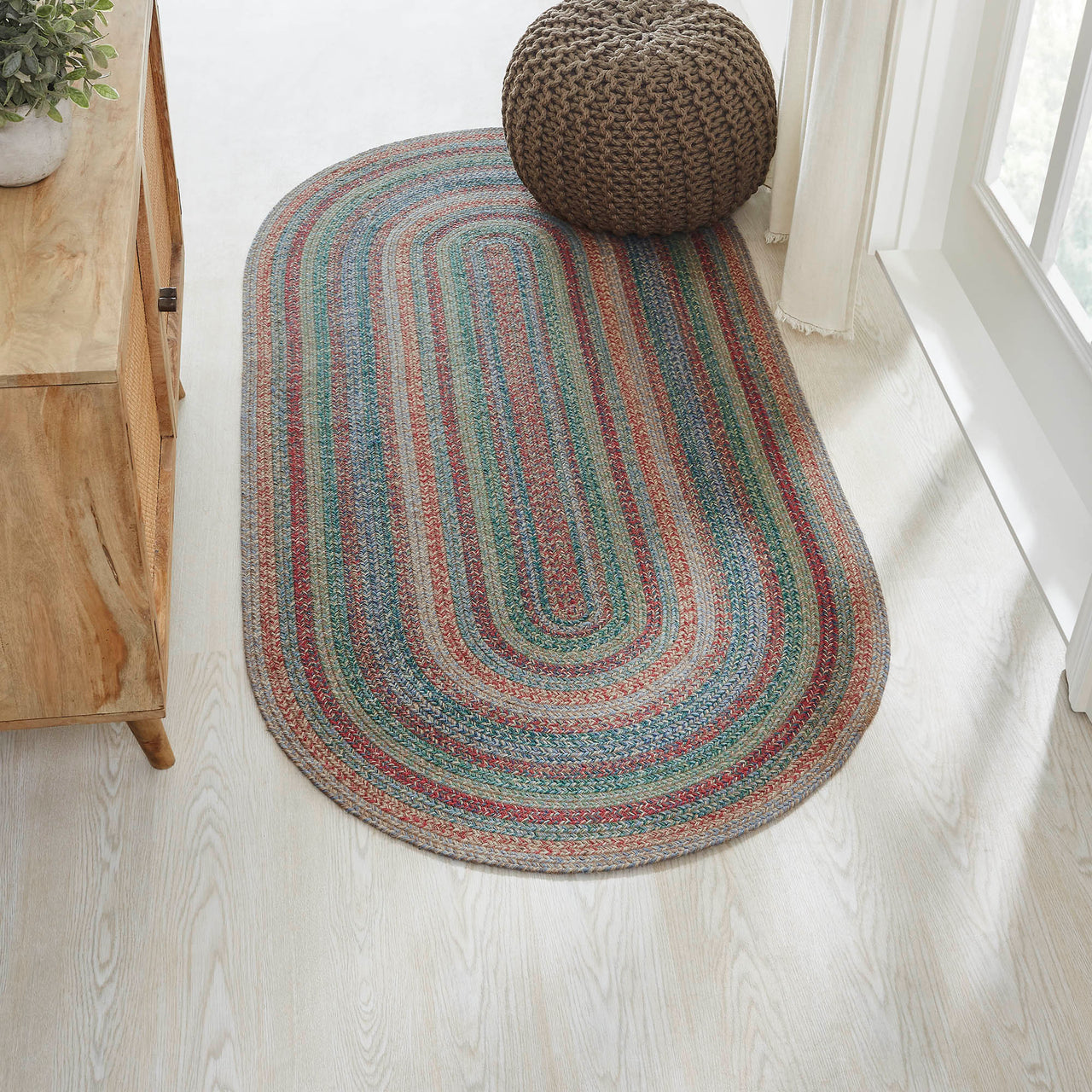 Multi Braided Jute Oval Braided Rugs with Rug Pad - VHC Brands