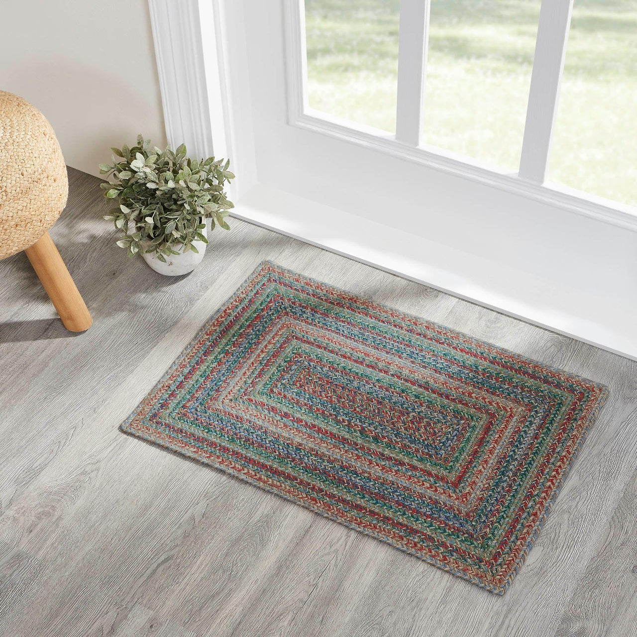 Multi Braided Jute Rectangle Rugs with Rug Pad - VHC Brands