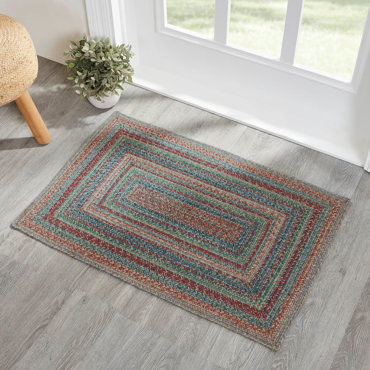 Multi Braided Jute Rectangle Rugs with Rug Pad - VHC Brands
