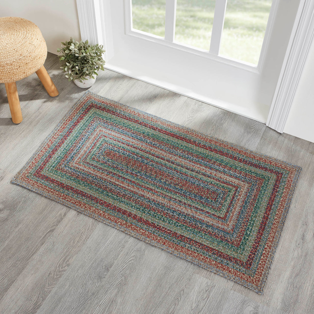 Multi Braided Jute Rectangle Rugs with Rug Pad - VHC Brands