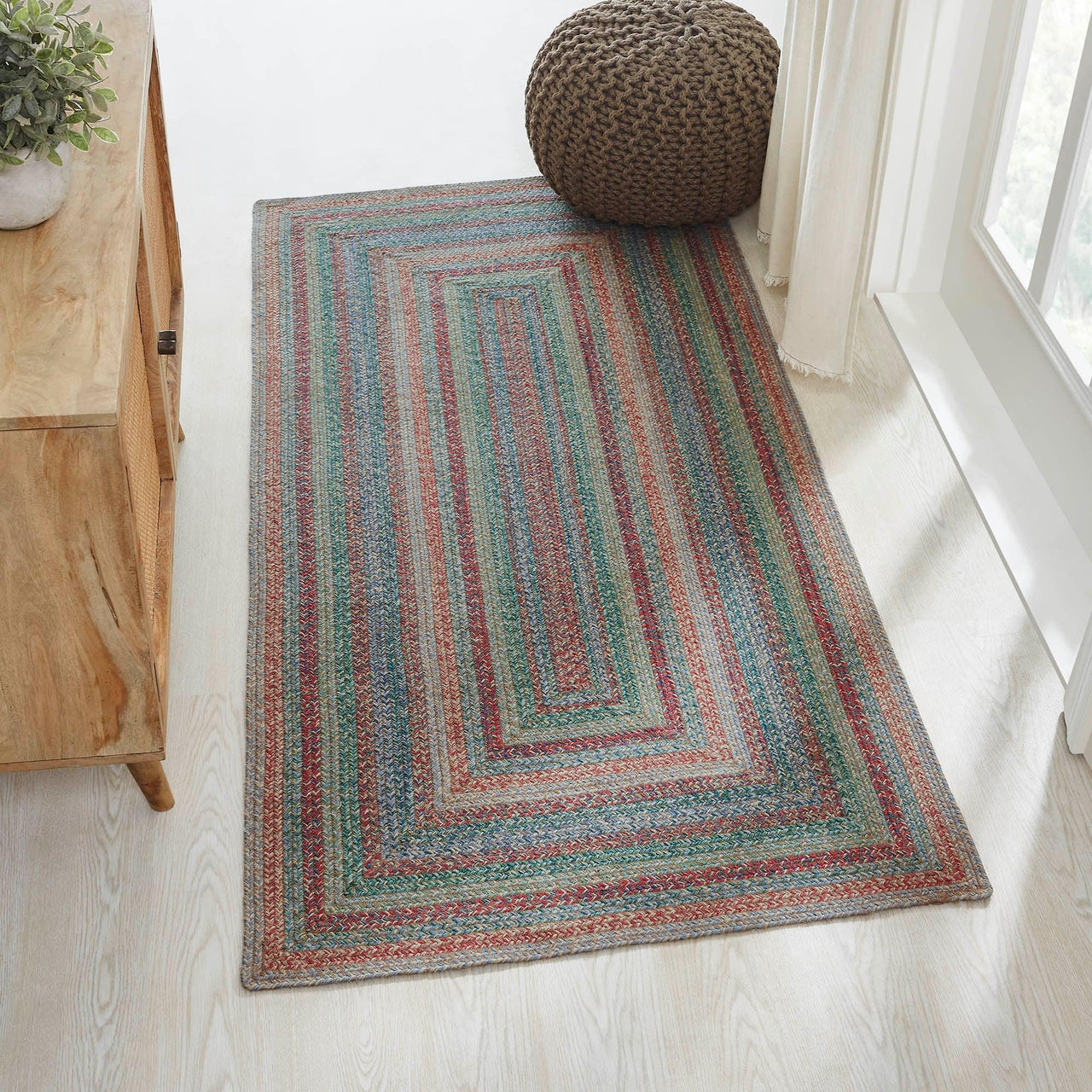 Multi Braided Jute Rectangle Rugs with Rug Pad - VHC Brands