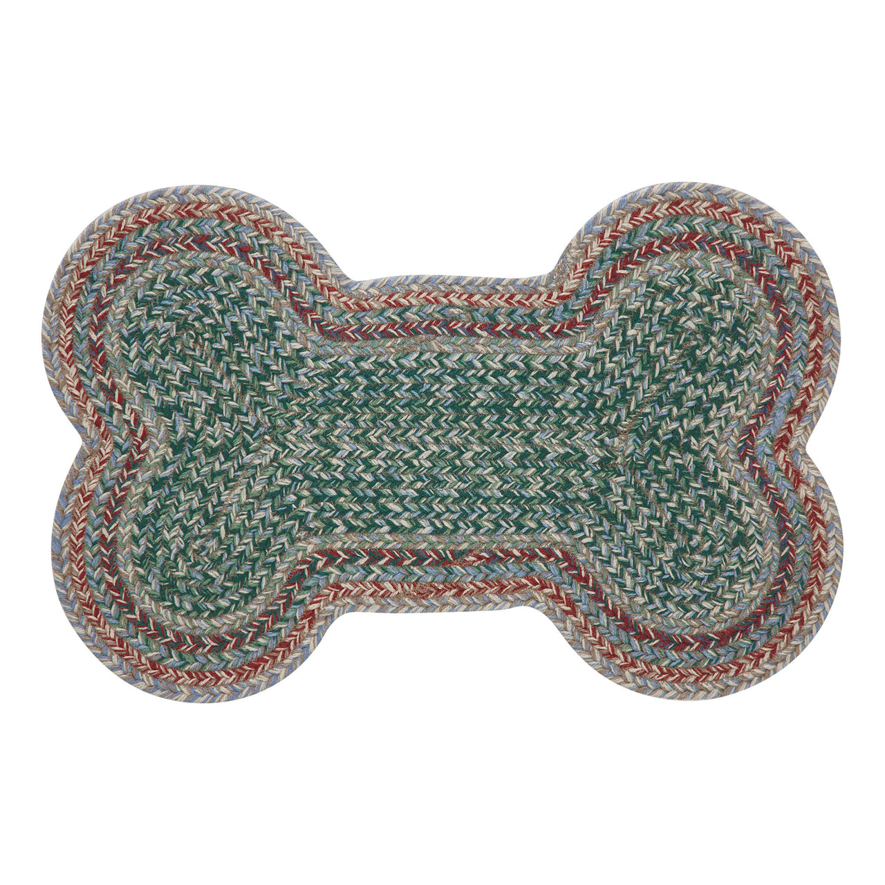 Multi Indoor/Outdoor Medium Bone Shape Braided Rug 15"x23" VHC Brands - The Fox Decor