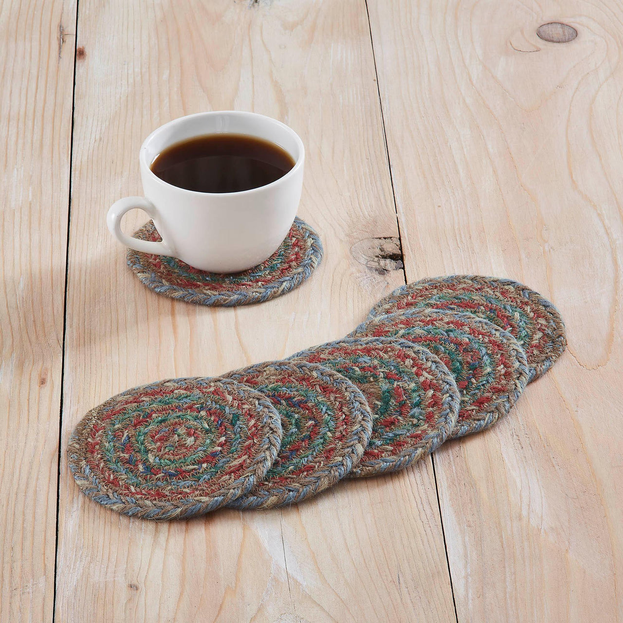 Multi Jute Coaster Set of 6 - The Fox Decor