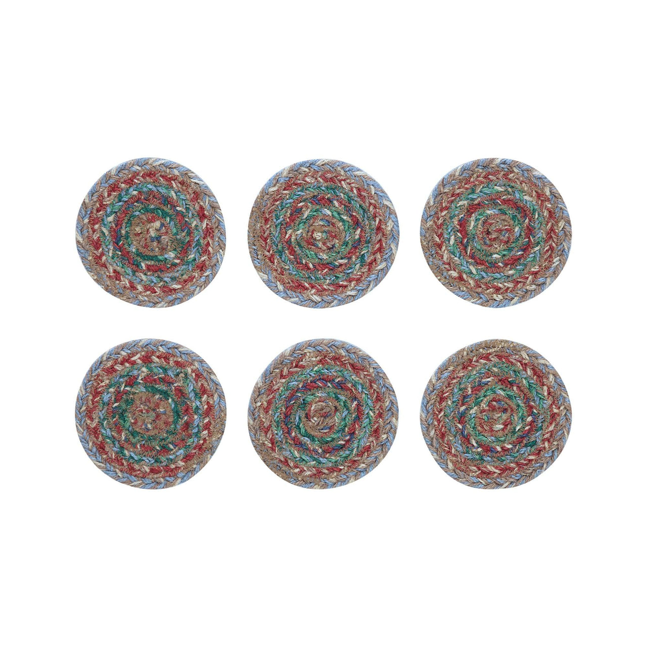 Multi Jute Coaster Set of 6 - The Fox Decor