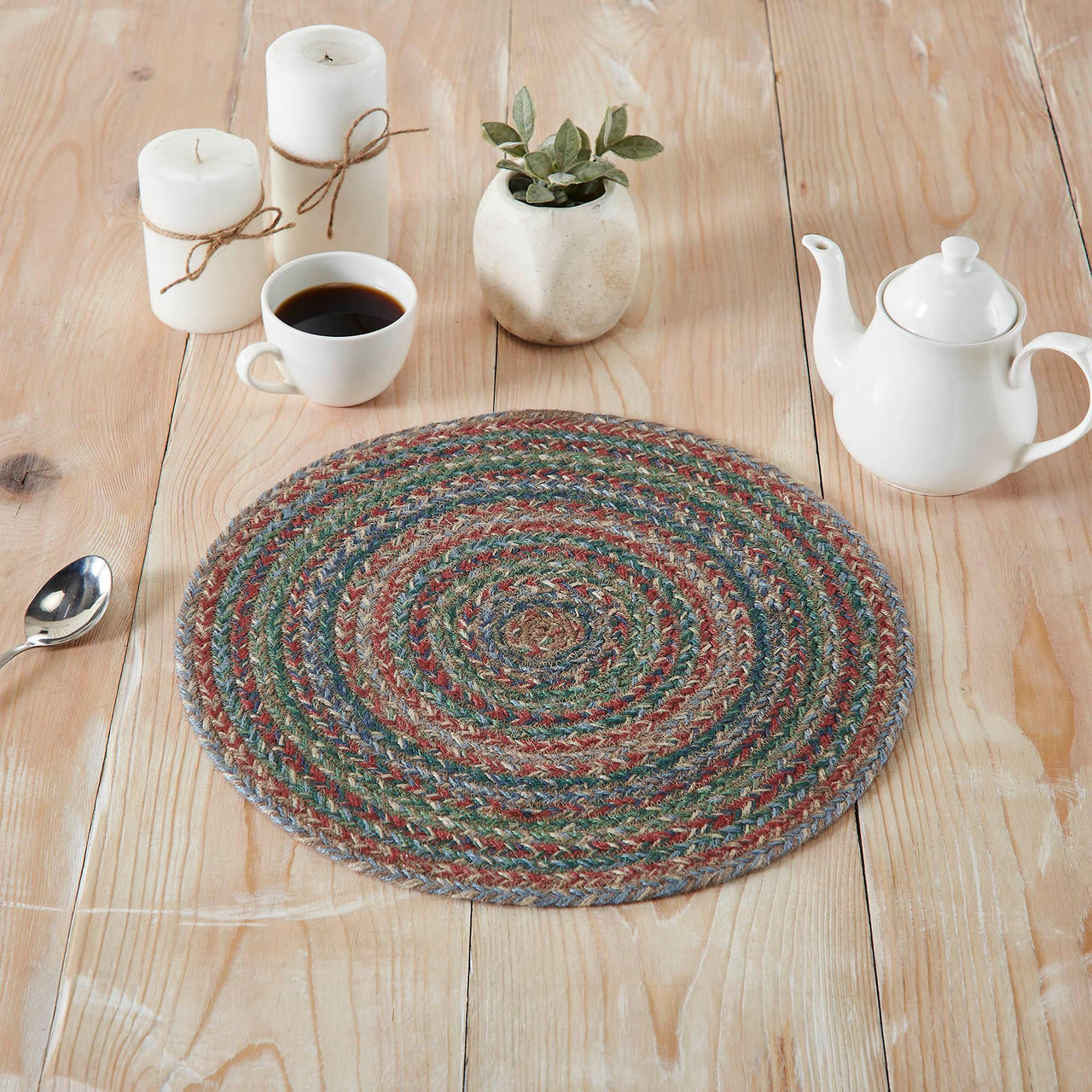 Multi Jute Trivet 15 inch Diameter - The Fox Decor