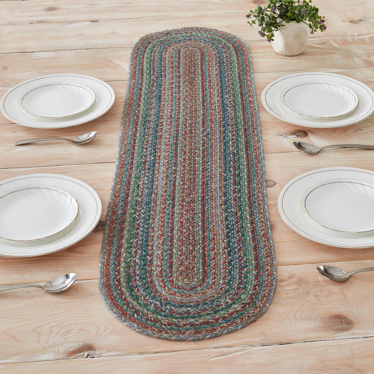 Multi Jute Oval Runner 12x48 - The Fox Decor