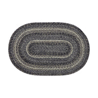 Thumbnail for Sawyer Mill Black White Jute Braided Oval Rug with Rug Pad 20x30