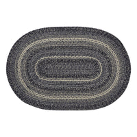 Thumbnail for Sawyer Mill Black White Jute Braided Oval Rug with Rug Pad 2x3' VHC Brands