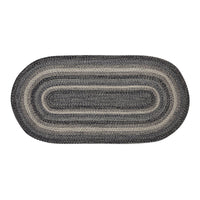 Sawyer Mill Black White Jute Braided Oval Rug with Rug Pad 3x6' VHC Brands - The Fox Decor