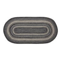 Thumbnail for Sawyer Mill Black White Jute Braided Oval Rug with Rug Pad 3x6' VHC Brands