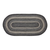 Thumbnail for Sawyer Mill Black White Jute Braided Oval Rug with Rug Pad 3x6' VHC Brands