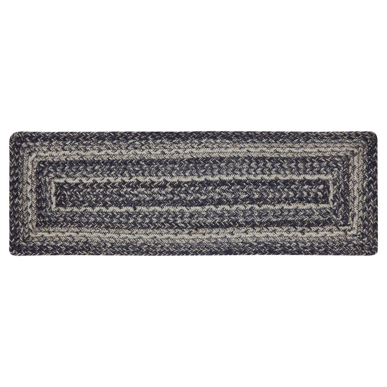 Sawyer Mill Black White Jute Braided Stair Tread Rect Latex 8.5x27 VHC Brands - The Fox Decor