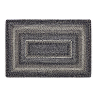 Thumbnail for Sawyer Mill Black White Jute Braided Rug Rectangular with Rug Pad 24x36
