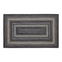 Sawyer Mill Black White Jute Braided Rug Rectangular with Rug Pad 36x60