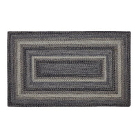 Thumbnail for Sawyer Mill Black White Jute Braided Rug Rectangular with Rug Pad 36x60