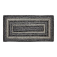 Sawyer Mill Black White Jute Braided Rug Rectangular with Rug Pad 36x72