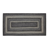 Thumbnail for Sawyer Mill Black White Jute Braided Rug Rectangular with Rug Pad 36x72