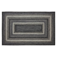 Sawyer Mill Black White Jute Braided Rug Rectangular with Rug Pad 5x8' VHC Brands - The Fox Decor