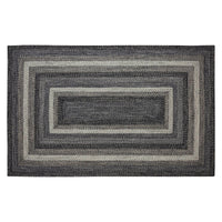 Thumbnail for Sawyer Mill Black White Jute Braided Rug Rectangular with Rug Pad 5x8' VHC Brands